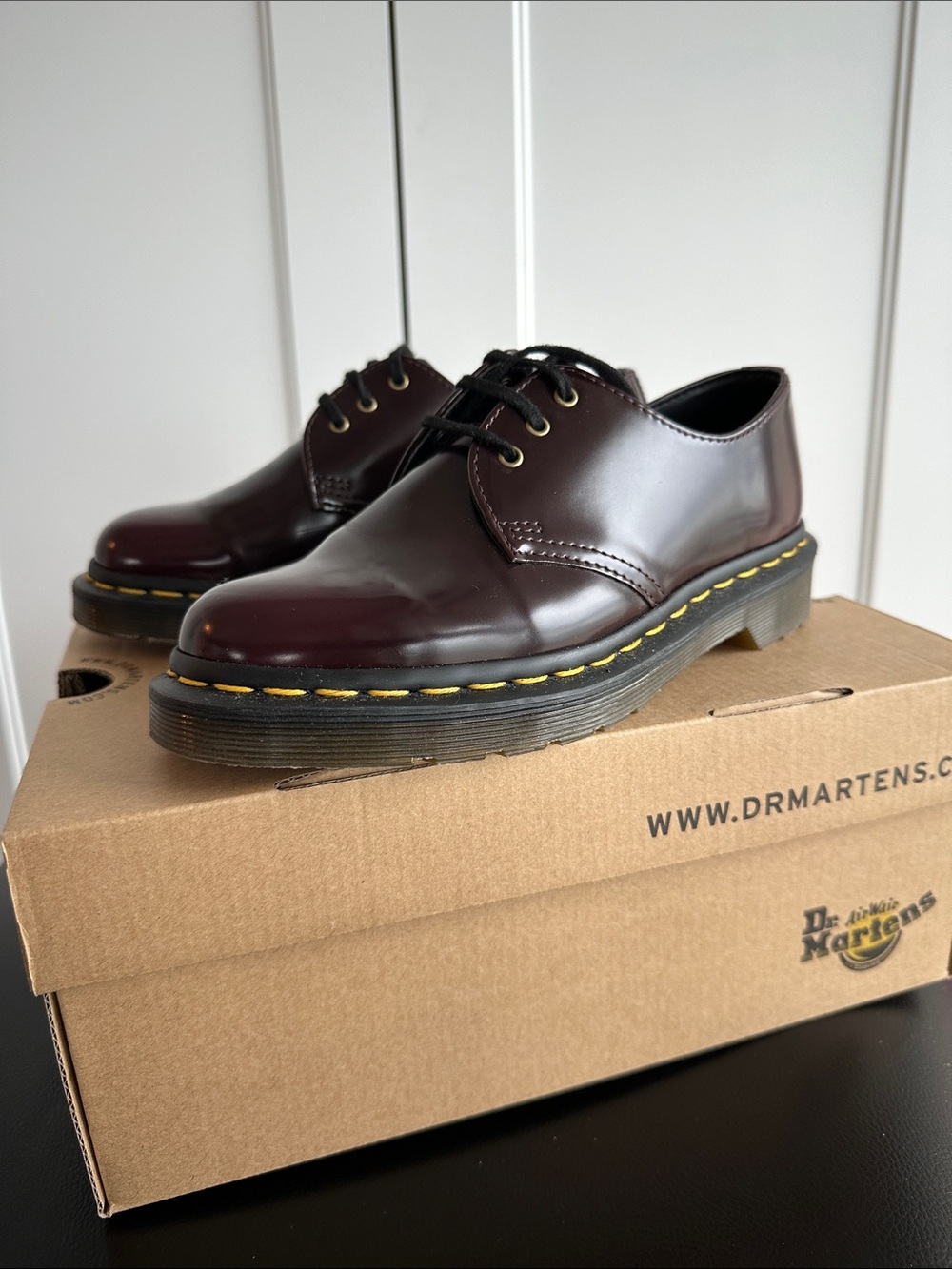 Dr Martens cherry red oxfords, size US 5W